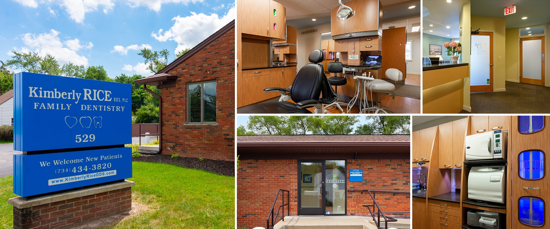 Collage of the dental office of Dr. Kimberly Rice